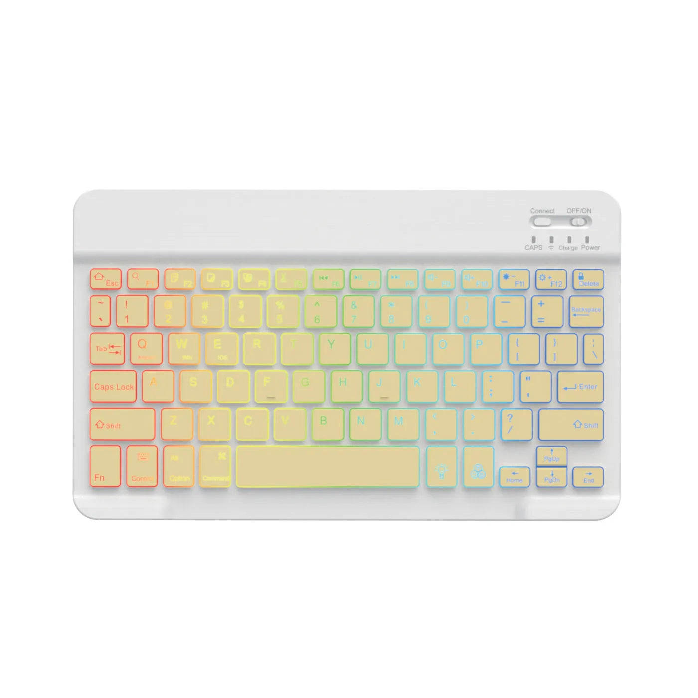 10-inch backlit Bluetooth keyboard with colourful light options for mobile phone and tablet connection