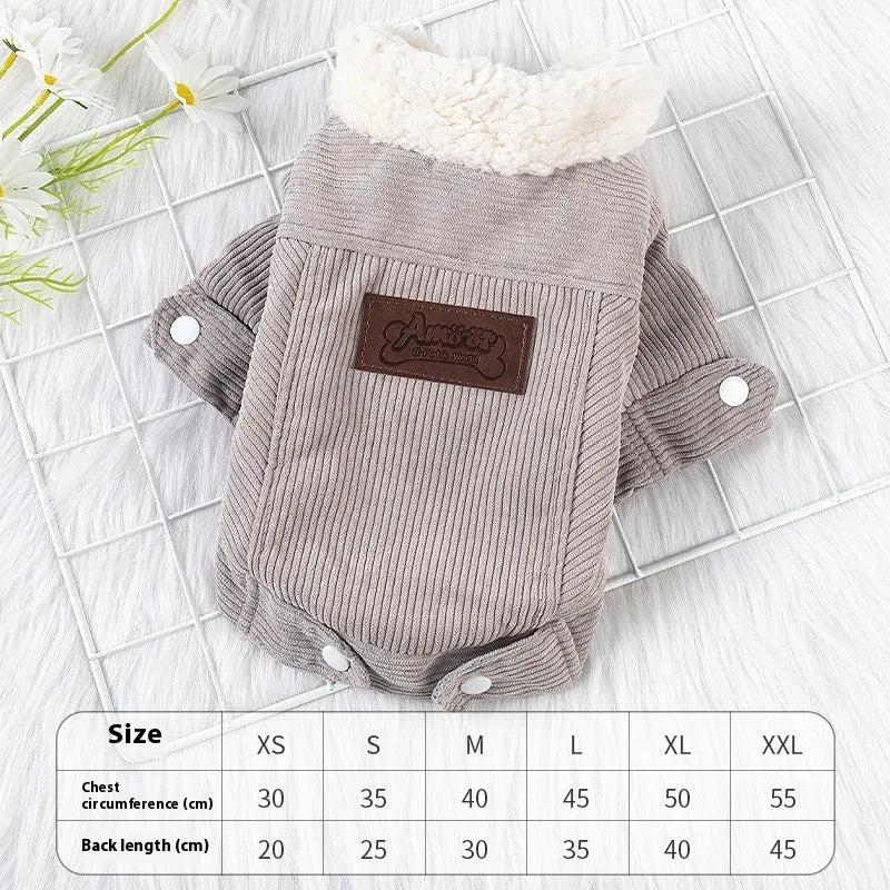 Lambswool dog vest with wool lining in grey or pink colours for autumn and winter pet clothing