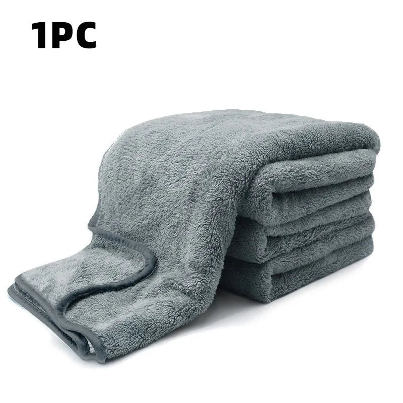Microfiber car wash towel shown in three size options for vehicle drying