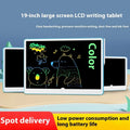 19-inch LCD children's drawing board in blue and white colour on a table.