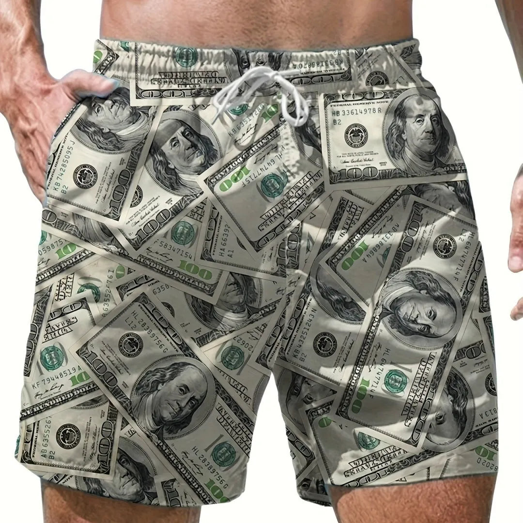 2025 summer men's casual shorts in breathable polyester, simple style, available in multiple colours