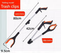 Foldable aluminium garbage clamp extended to 80cm with magnet sucker attachment and blue handle