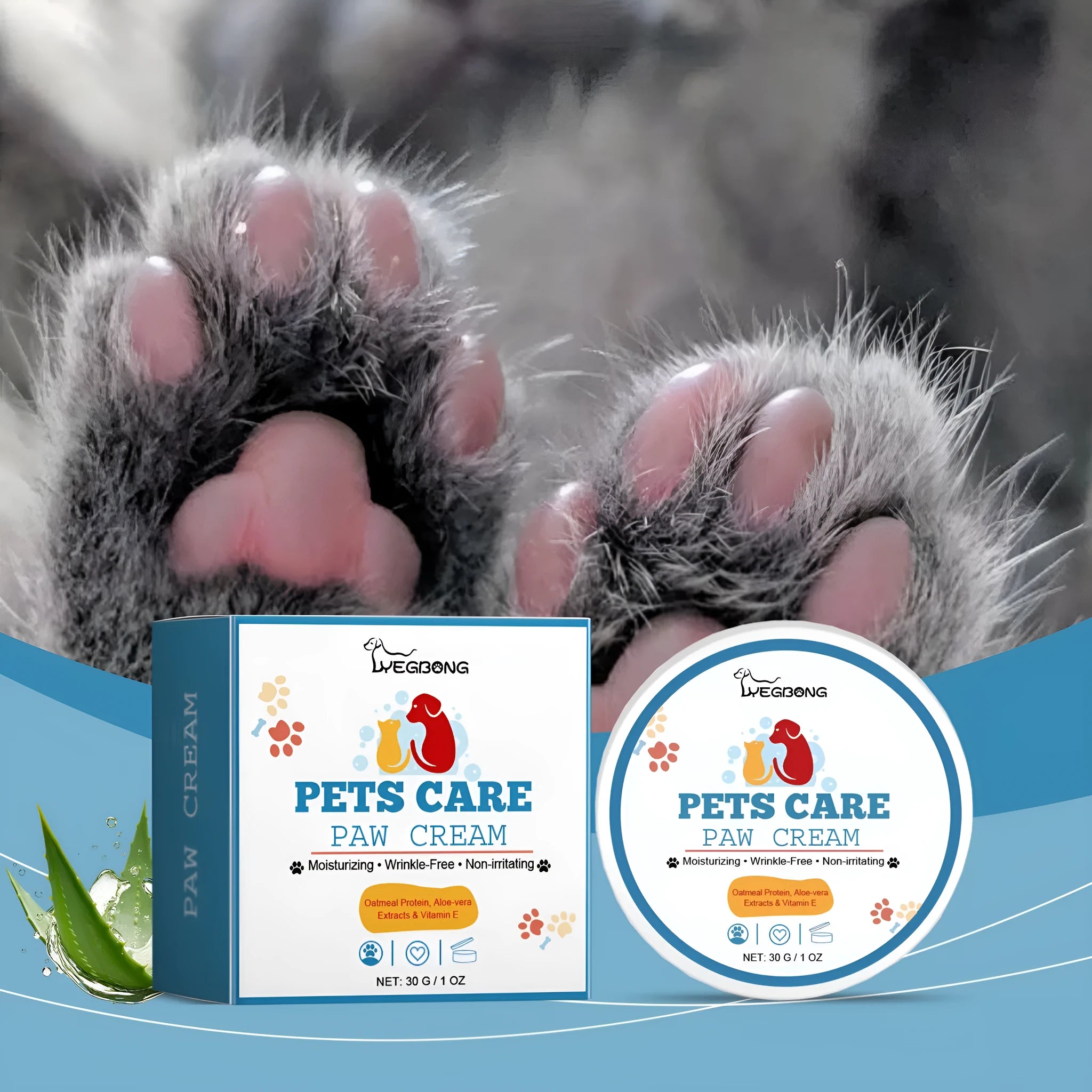 Pet Paw Care Cream Deep Moisturising 30g dog paw maintenance cream with oat protein and aloe extract