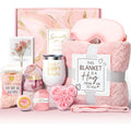 Plastic box containing an aromatherapy candle soap bath gift set with modern design.