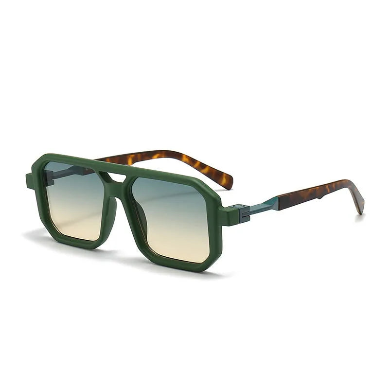 Retro double beam pilot catwalk sunglasses showing multiple colour and lens combinations