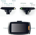 G30 HD car DVR dual camera dash cam system with front and rear recording on dashboard