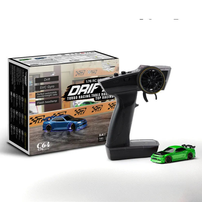 Turbo Racing C64 blue remote control drift car with handle-style transmitter
