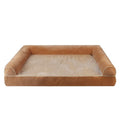 Square pet cooling bed with breathable sponge and blue cloth cover for dogs.