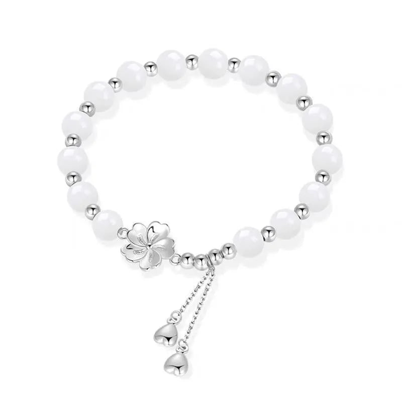 New Chinese style couple's resin bracelet with camellia lotus peach blossom floral design