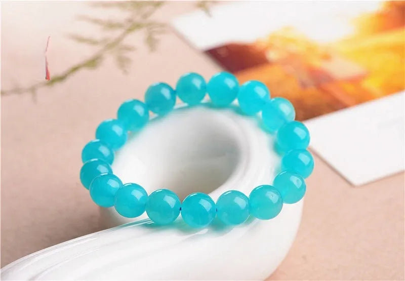 Grade 7A Amazonite natural scattered beads in blue-green 7A Level Ice colour, polished stone beads for jewellery making