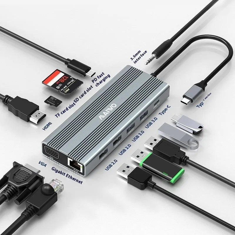 KH06RH1 Steam Deck six-in-one docking station with USB-C cable, HDMI, Ethernet, and USB ports.