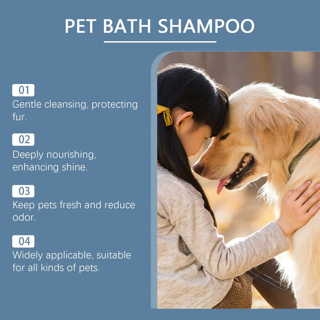 100ml mild pet shampoo bottle for cats and dogs with milk and coconut oil