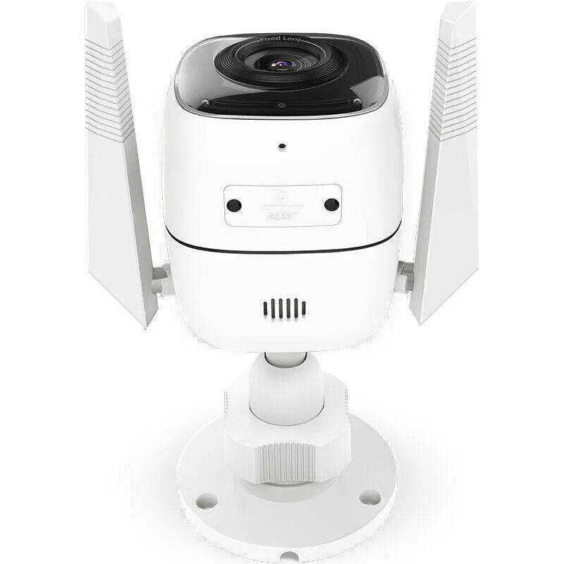 Outdoor security webcam unit with 1080p resolution, 4mm lens, and infrared night vision up to 30 metres