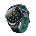 Kospet PROBE 1.3 inch smart watch with green or red silicone strap on wrist