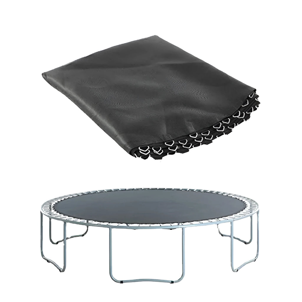 Round polypropylene trampoline elastic bungee fabric for replacement, shown in multiple size options.