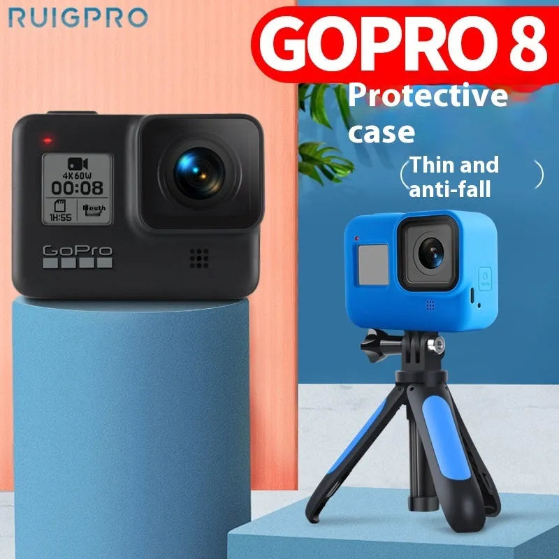 GoPro Hero8 Black silicone protective sleeve and anti-lost strap accessory kit in multiple colour options