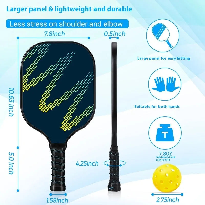 A high-density fibreglass table tennis racket for outdoor sports use.