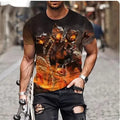 Men's black T-shirt with three-dimensional lion graphic print on front