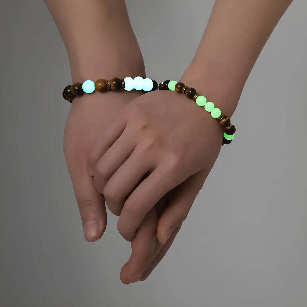 Amber y552 geometric couple bracelets with luminous feature and simple styling