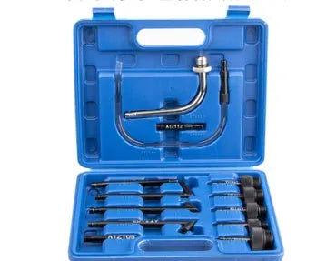 13-piece automatic transmission oil refuelling tool kit with pump and assorted connectors