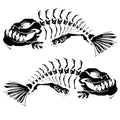 Small multicolour hollow engraving fish skeleton car sticker on vehicle body