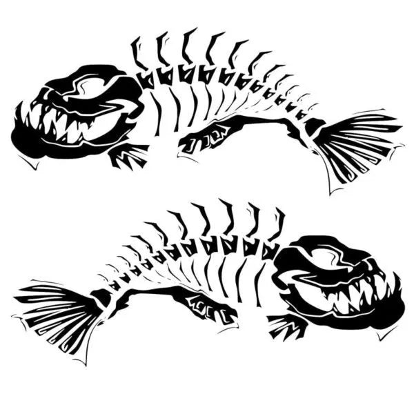 Small multicolour hollow engraving fish skeleton car sticker on vehicle body