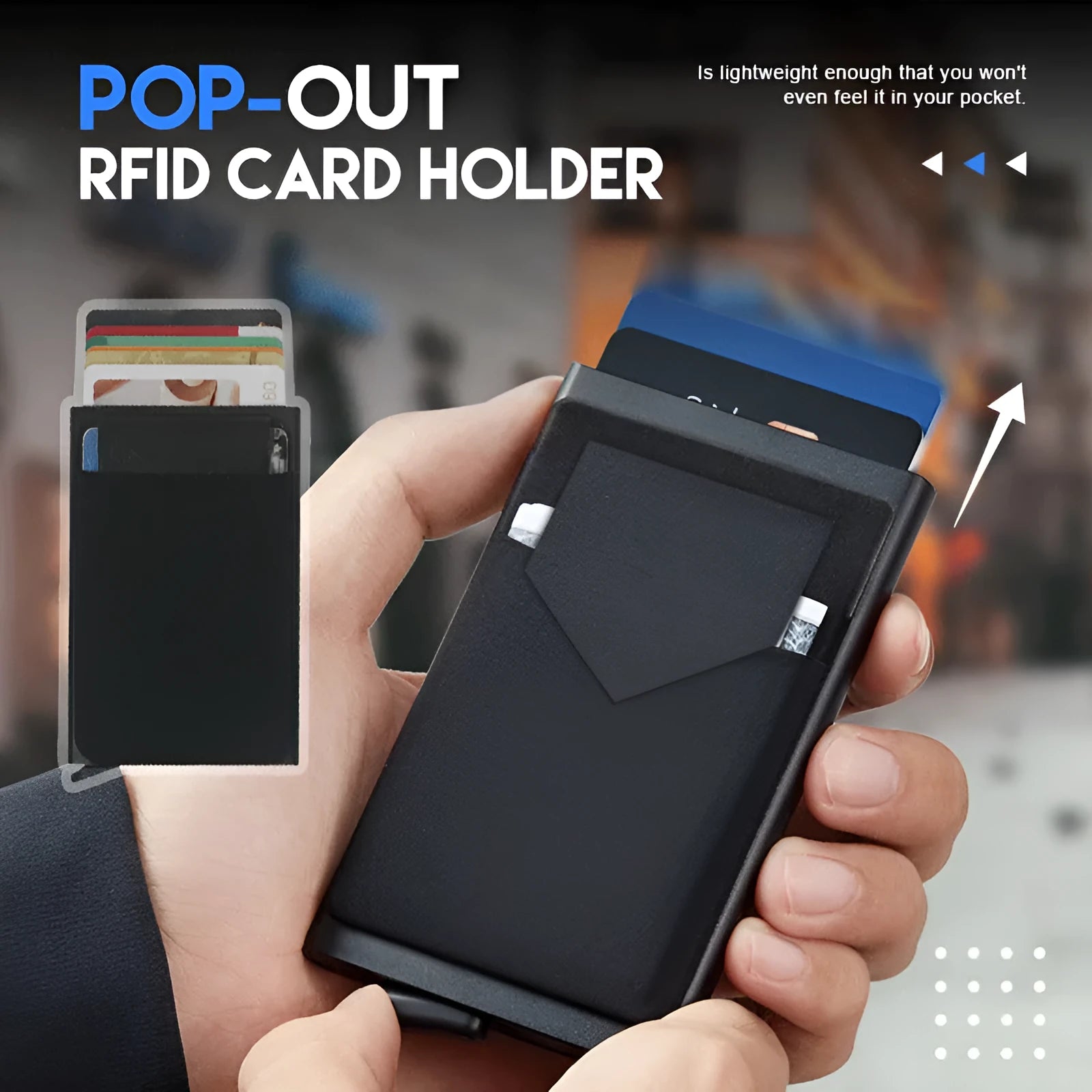 Slim aluminium metal credit card holder wallet with RFID blocking in a frost finish.