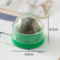 Colourful plastic cat toy ball with textured dental cleaning ridges and catnip infusion