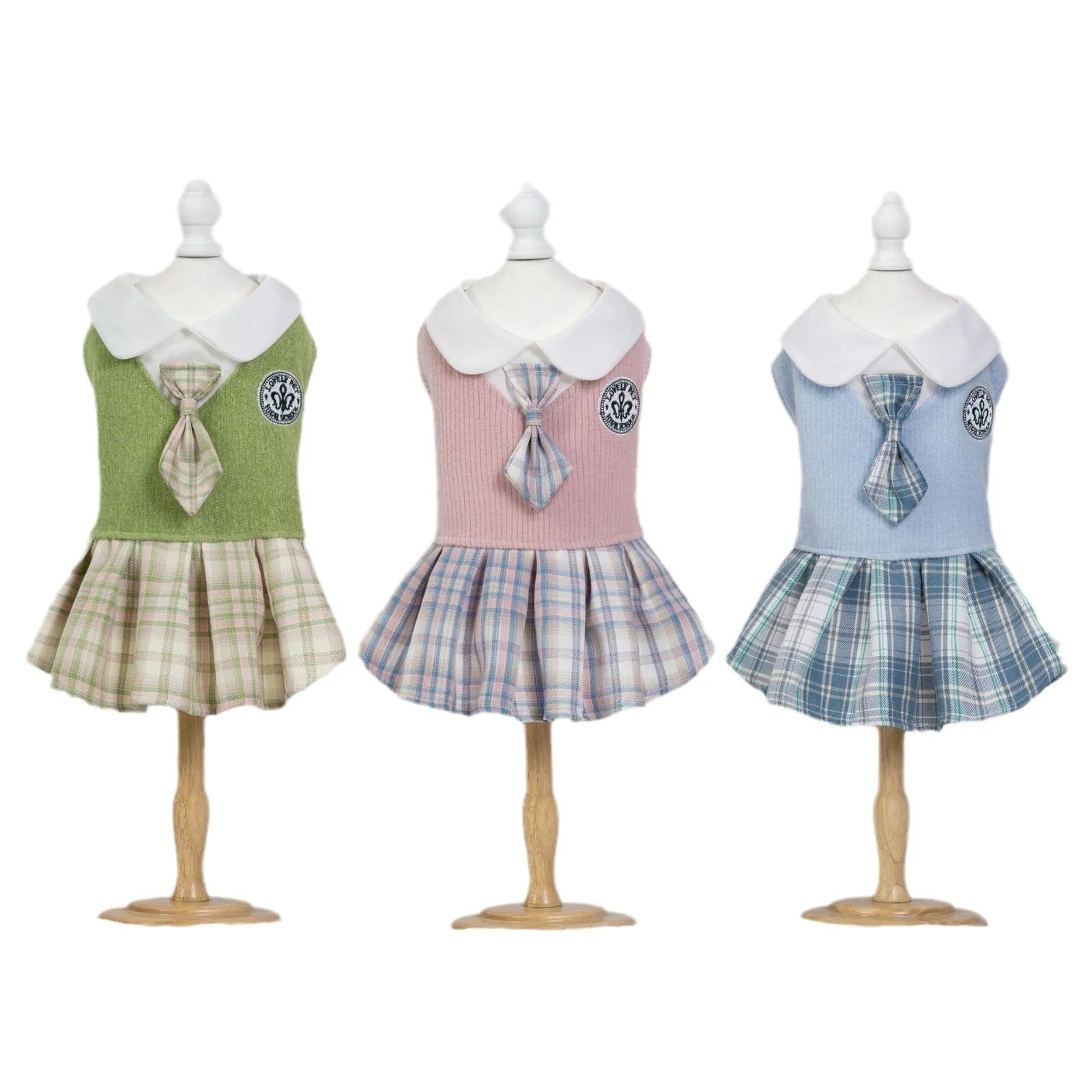 Tartan skirt for dogs and cats in pink, blue, or green colours