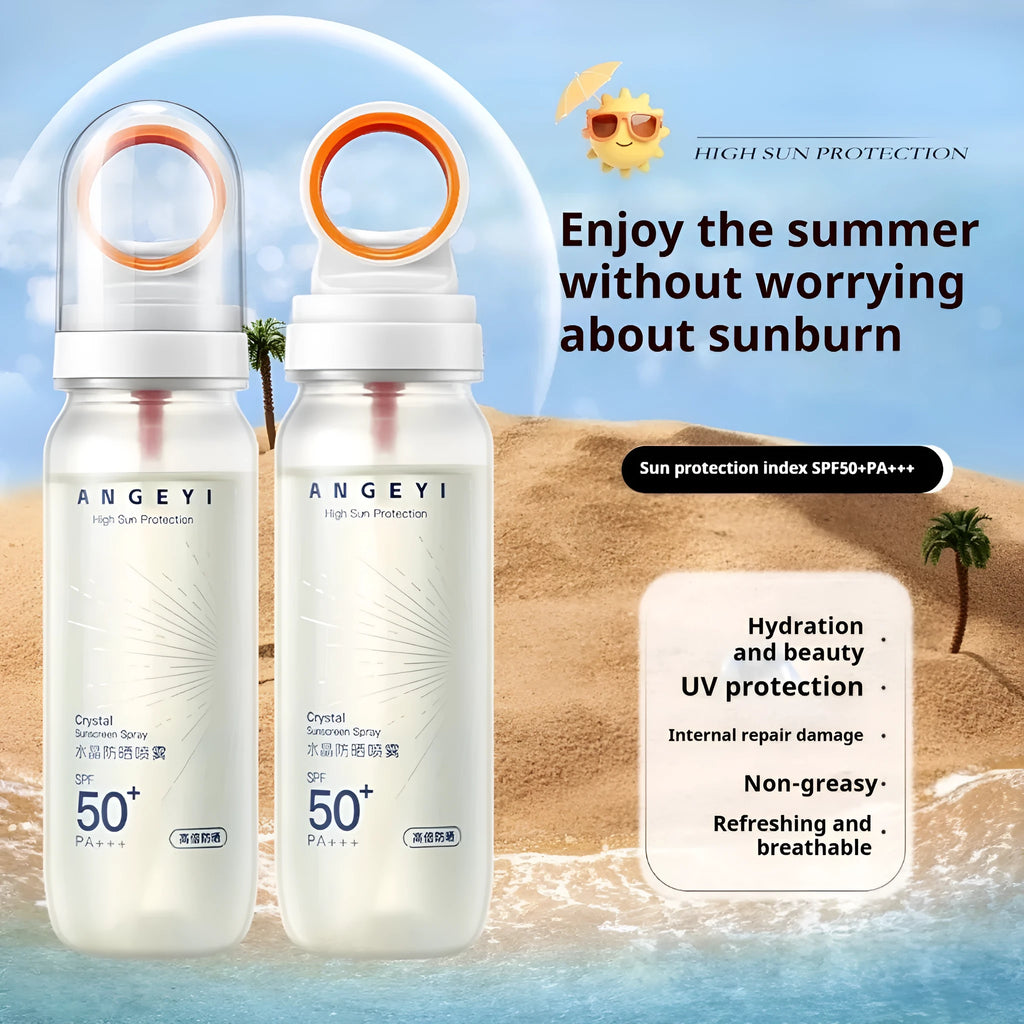 Crystal Sunscreen Spray SPF50 90ml bottle for UV protection