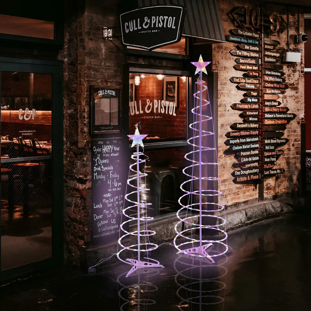 6FT LED spiral Christmas tree lights with remote control for indoor and outdoor festive decoration