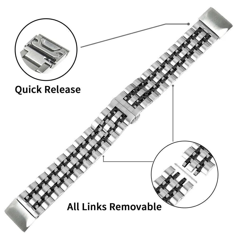 Metal stainless steel watch strap for Jiaming smart watch in silver, 22mm or 26mm size