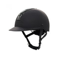 Super light summer equestrian riding helmet in ABS EPS material showing colour options including bright black and silver pink