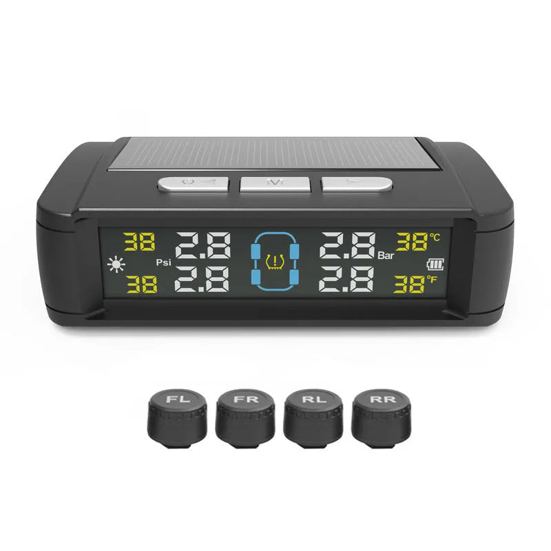T11 tyre pressure monitor colour screen display showing tyre pressure and temperature data