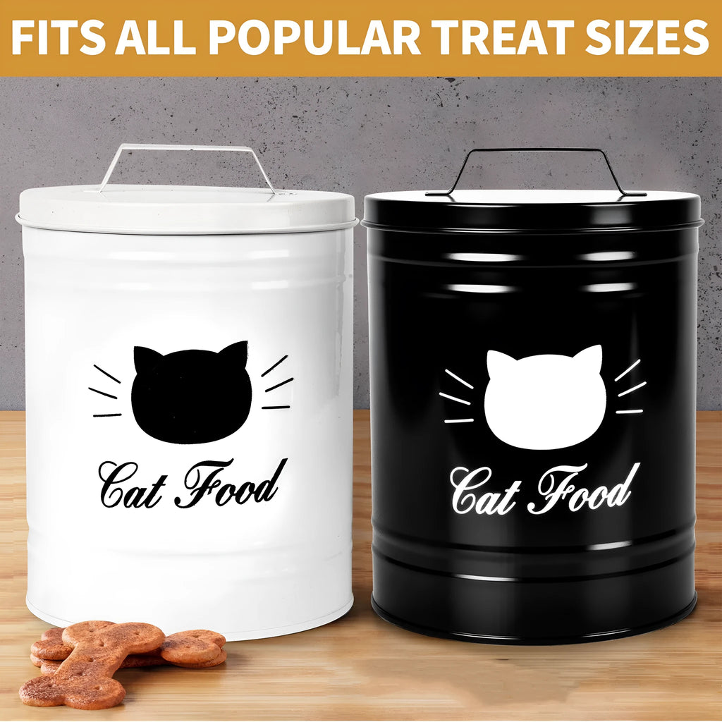 Round iron sheet storage bucket with independent inner box in black or white, 301-500ml capacity