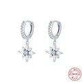 S925 sterling silver diamond-cut snowflake pendant earrings in geometric design with gold colour plating options