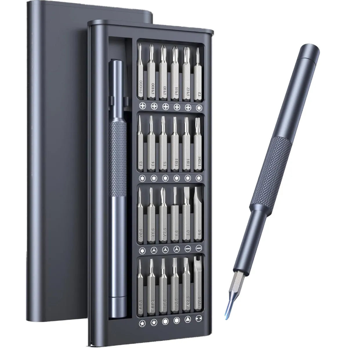 25-in-one precision screwdriver set with magnetic tip and chrome vanadium steel cutter