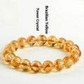 Natural yellow citrine bracelet with spherical beads in Brazilian yellow and violent yellow colour options