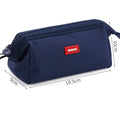 Oxford cloth pencil case with double zippers in yellow, black or dark blue colours for stationery storage