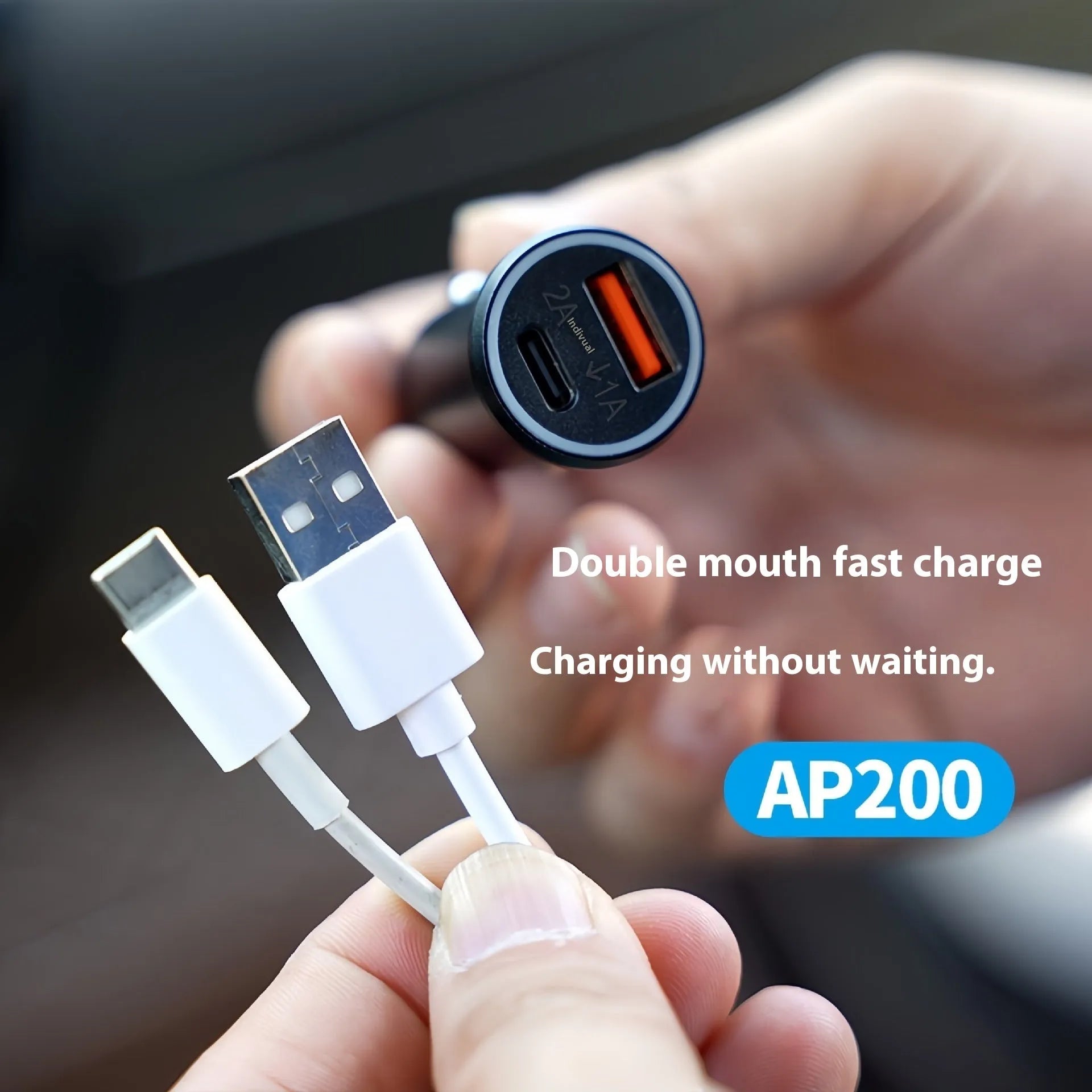 Black GPS car locator tracker with car charger on a table