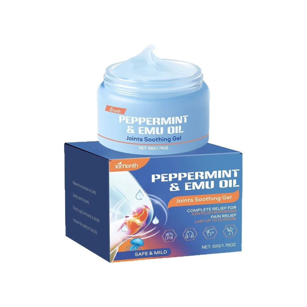 50g tube of menthol and emu oil joint soothing gel for muscle relief.