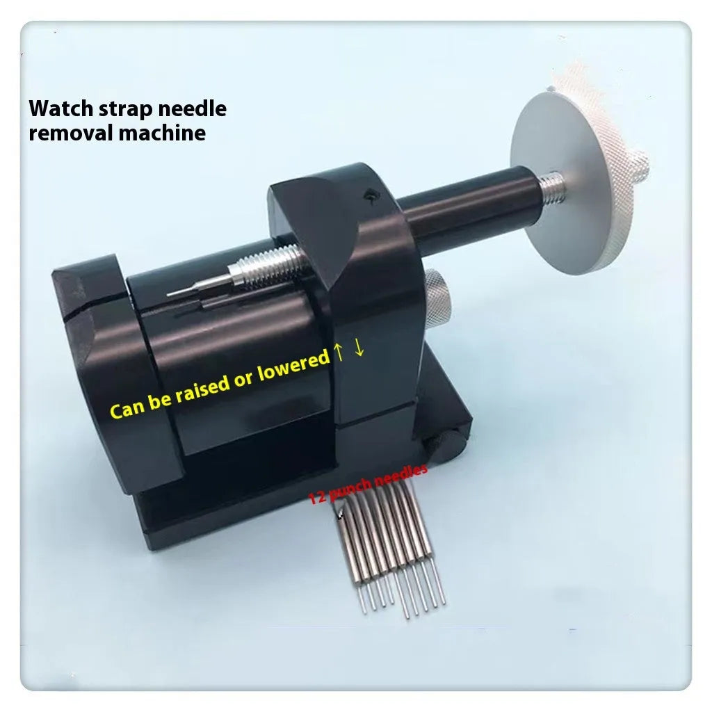 Watch strap removal tool kit with alloy steel construction and 12-piece set for watch repair