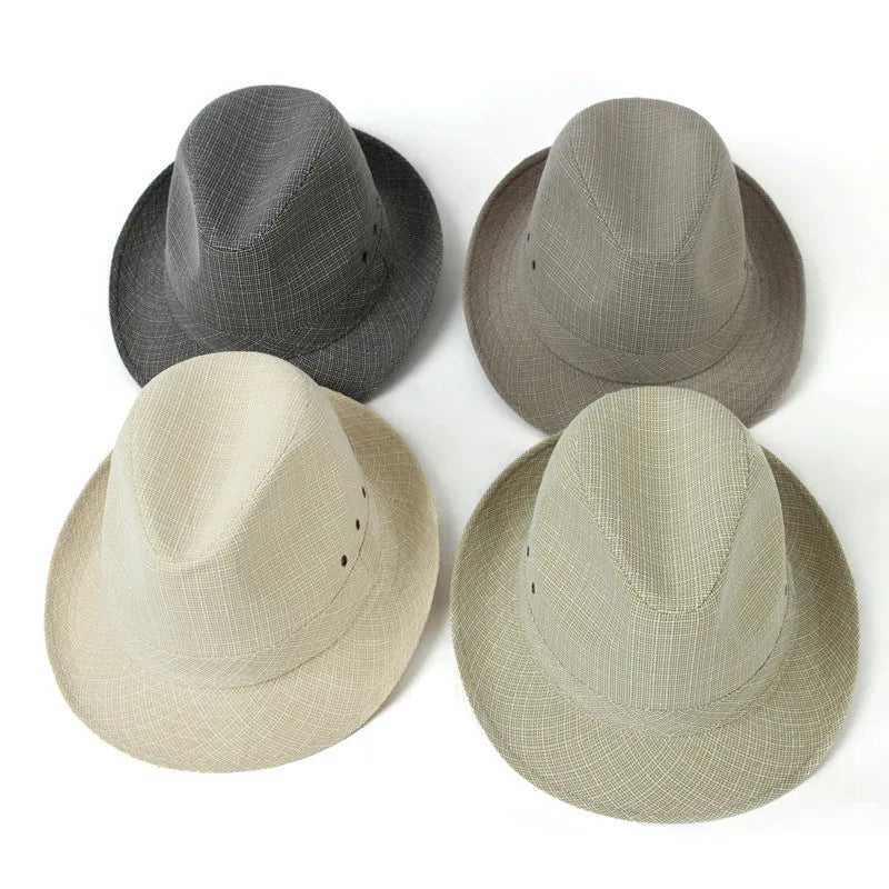Classic thickened suit material fedora hat for men shown in a selection of available colours.