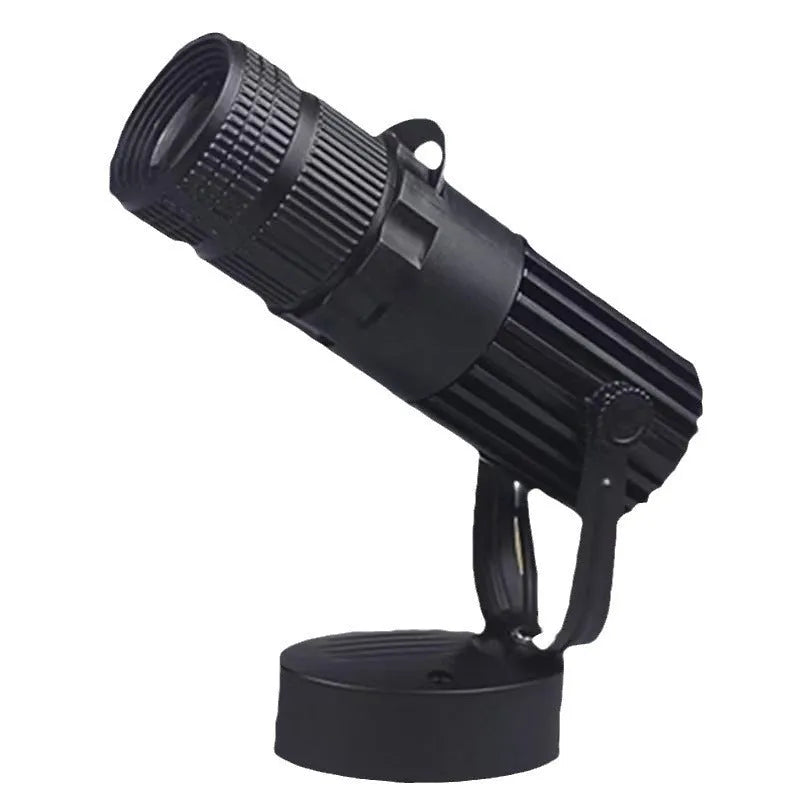 Black surface-mounted LED spotlight with aluminium shell for restaurant atmospheric lighting