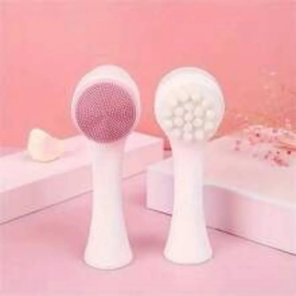 Blue pet paw brush with soft nylon bristles for gentle dog and cat grooming