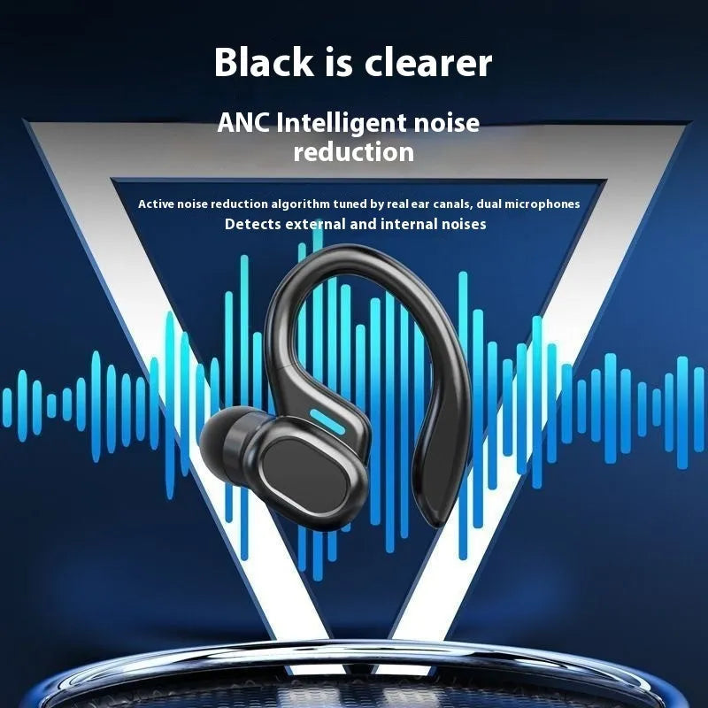 SP16 Wireless Bluetooth Headset in black with digital display and noise reduction features