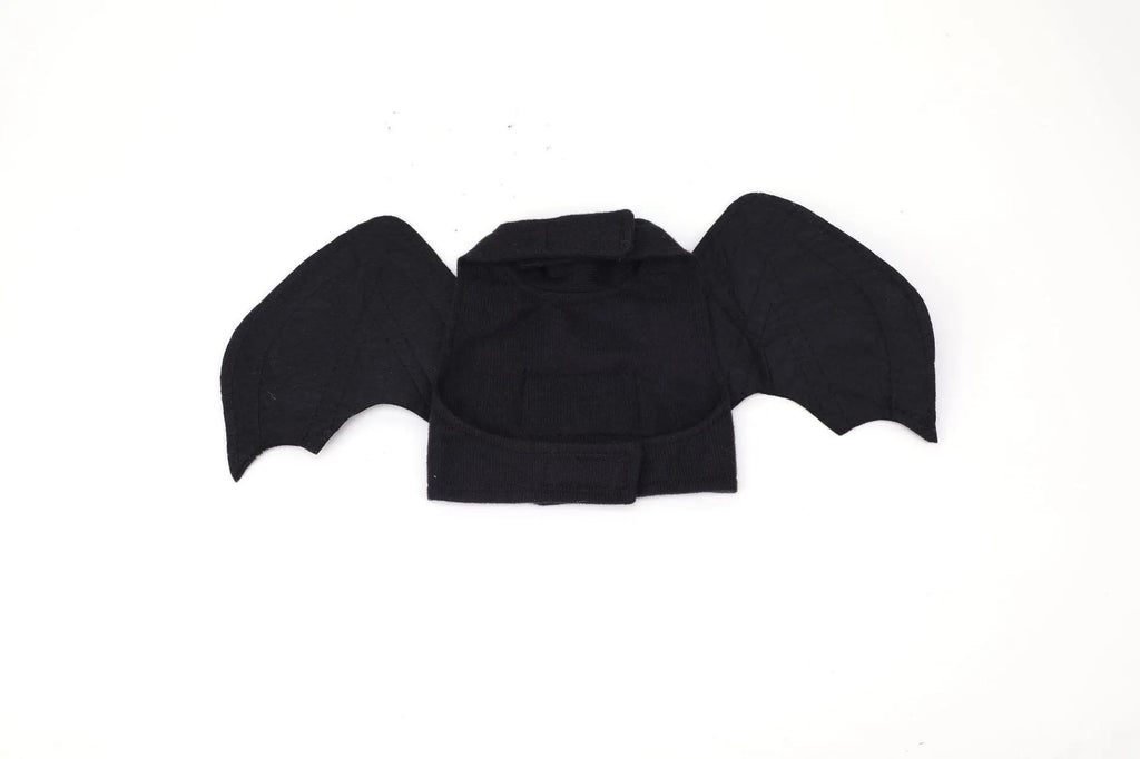 Black bat wings Halloween costume accessory for dogs in three sizes with chest harness attachment