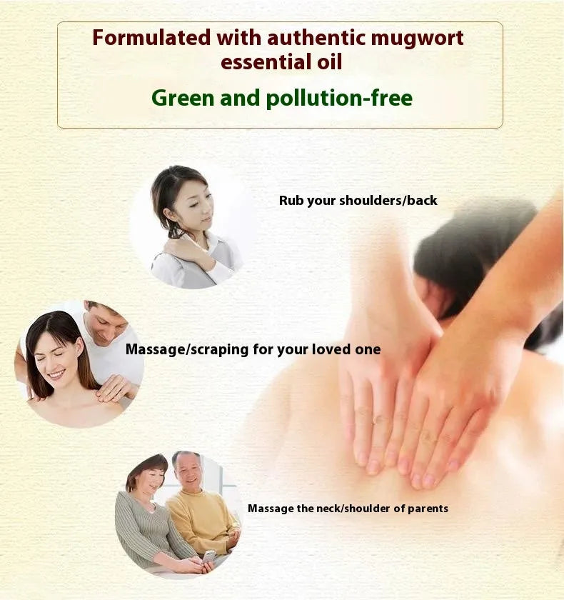 Stone moxibustion gua sha jar kit with moxa sticks, essential oil, brush, and acupoint map