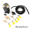 Turbo car boost eye zombie rubber doll with pressure valve and copper tubing installation kit.