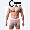 Men's thin breathable boxers in black white blue green pink skin colours